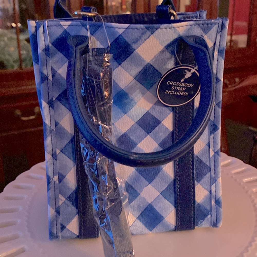 Bath And Body Works Gingham Mini Crossbody Tote Bag